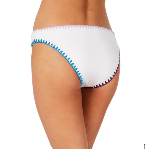 Bar lll White Stitched Bikini Swim Bottoms Size Medium - Picture 2 of 8